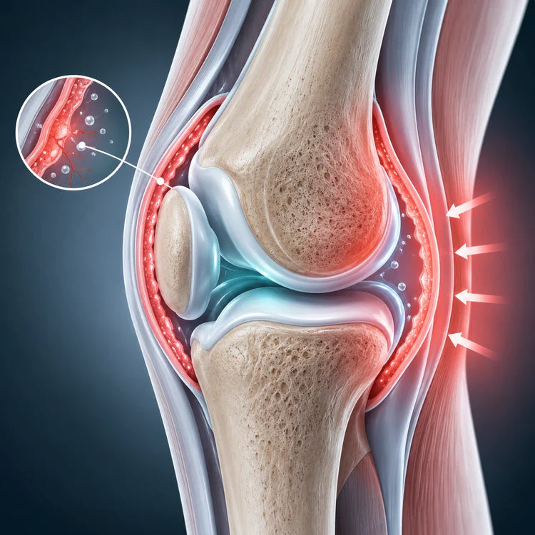 Knee close-up illustration